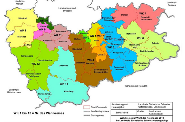 Wahlkreise Sächsische Schweiz - Osterzgebirge